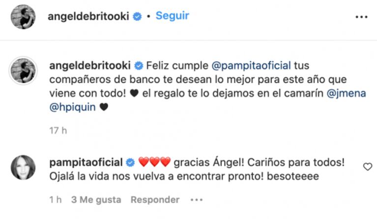 El mensaje de Ángel de Brito a Pampita por su cumpleaños: "Tus compañeros de banco te desean lo mejor"