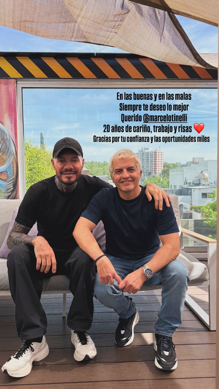 El mensaje de Ángel de Brito a Tinelli en su peor momento. Crédito: Instagram