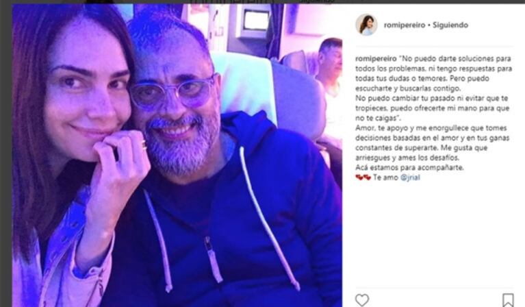 El mensaje de apoyo de Romina Pereiro a Jorge Rial tras su decisión de alejarse de Intrusos