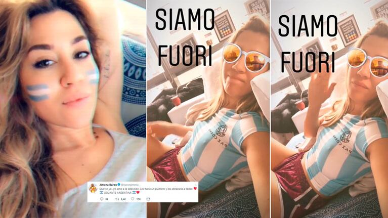El mensaje de consuelo de Jimena Barón a la Selección tras quedar afuera del Mundial