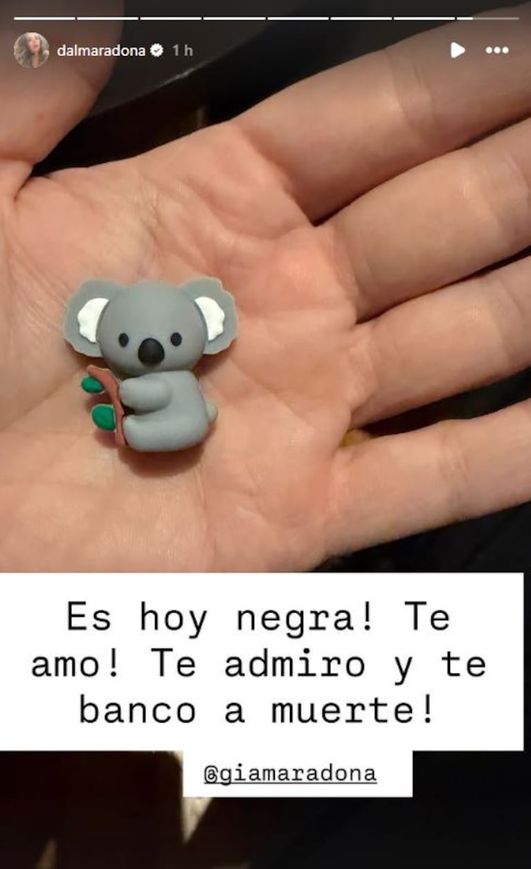 El mensaje de Dalma Maradona a Gianinna antes de declarar en el juicio por la muerte de Diego (Foto: Instagram/@dalmaradona).