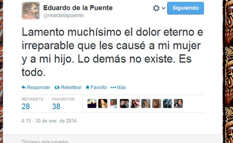 El mensaje de Eduardo de la Puente para su familia (Foto: Captura de pantalla). 