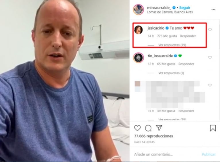 El mensaje de Jésica Cirio al ver un video de Martín Insaurralde en el hospital tras contagiarse coronavirus: "Te amo"