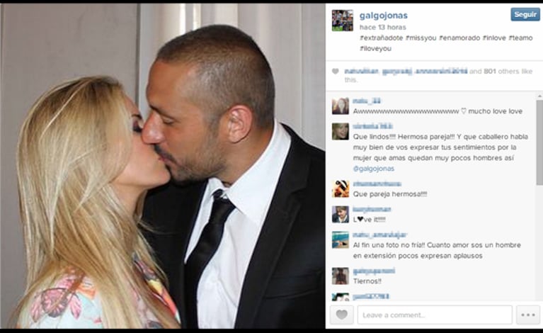 El mensaje de Jonás Gutiérrez para Alejandra Maglietti. (Foto: Instagram)