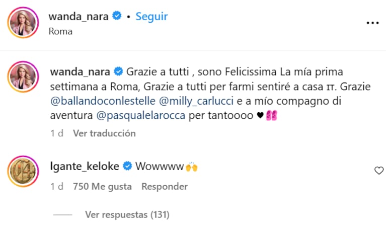 El mensaje de L-Gante a Wanda Nara por su debut en Bailando con las Estrellas