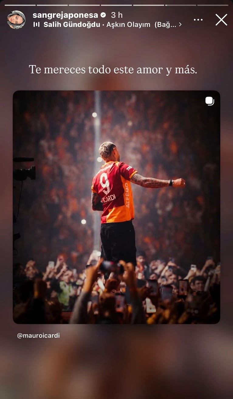 El mensaje de la China Suárez a Mauro Icardi tras ganar otro campeonato en el Galatasaray (Foto: Instagram/@sangrejaponesa).
