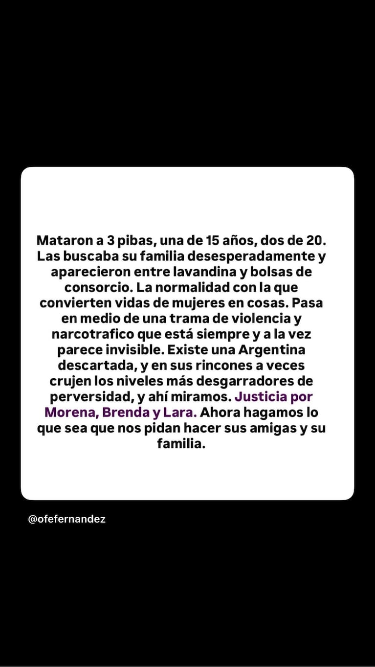 El mensaje de Lali