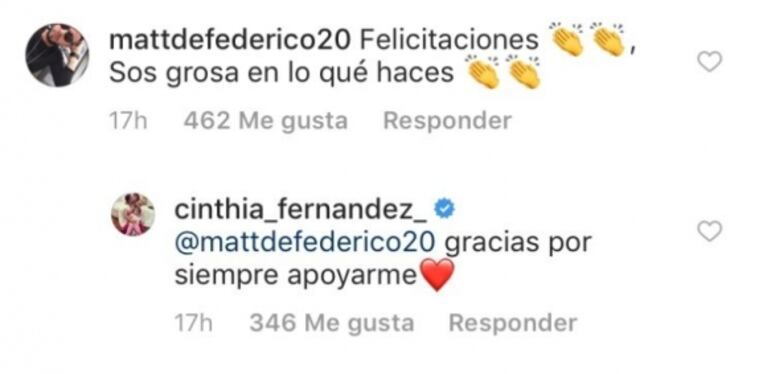 El mensaje de Matías Defederico a Cinthia Fernández en medio de la crisis... ¡y la respuesta de ella!
