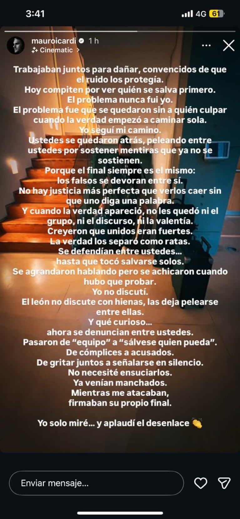 El mensaje de Mauro Icardi en Instagram