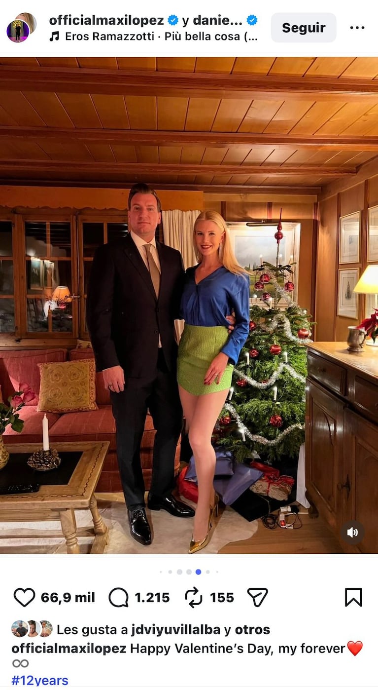 El mensaje de Maxi López a Daniela Christiansson por San Valentín (Foto: Instagram/@officialmaxilopez)