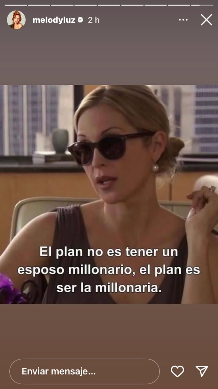 El mensaje de Melody Luz en sus redes sociales (Foto: captura de Instagram).