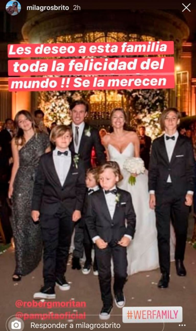 El mensaje de Milagros Brito a Pampita y Roberto García Moritán: "Les deseo a esta familia toda la felicidad"