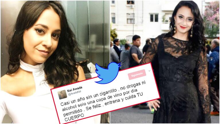 El mensaje de Nai Awada en Twitter tras estar "casi un año sin cigarrillo" (Fotos: Instagram)