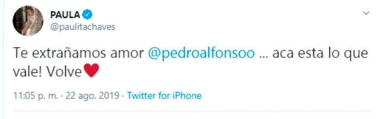 El mensaje de Paula Chaves a Pedro Alfonso antes de que fuera eliminado del Bailando: "Acá está lo que vale"
