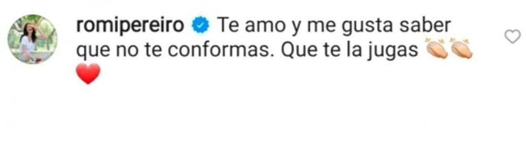 El mensaje de Romina Pereiro luego de que Rial confirmara su salida de Intrusos: "Me gusta que no te conformes"