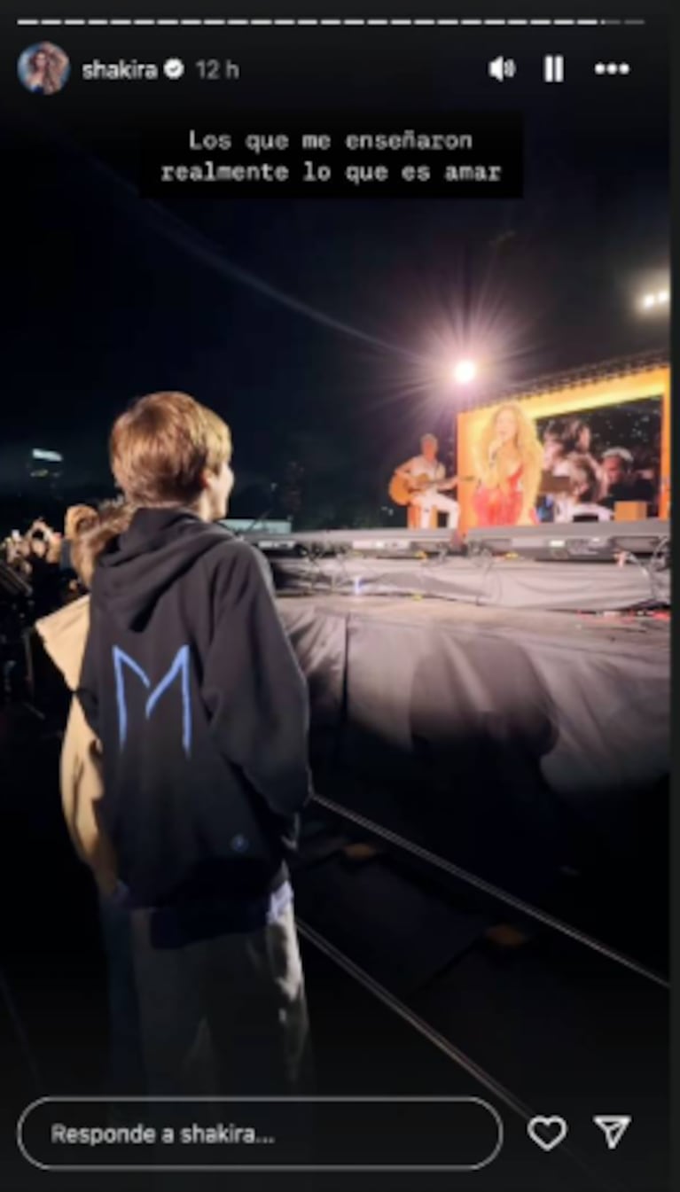 El mensaje de Shakira a sus hijos en su segundo show en Argentina (Foto: Instagram/@shakira).