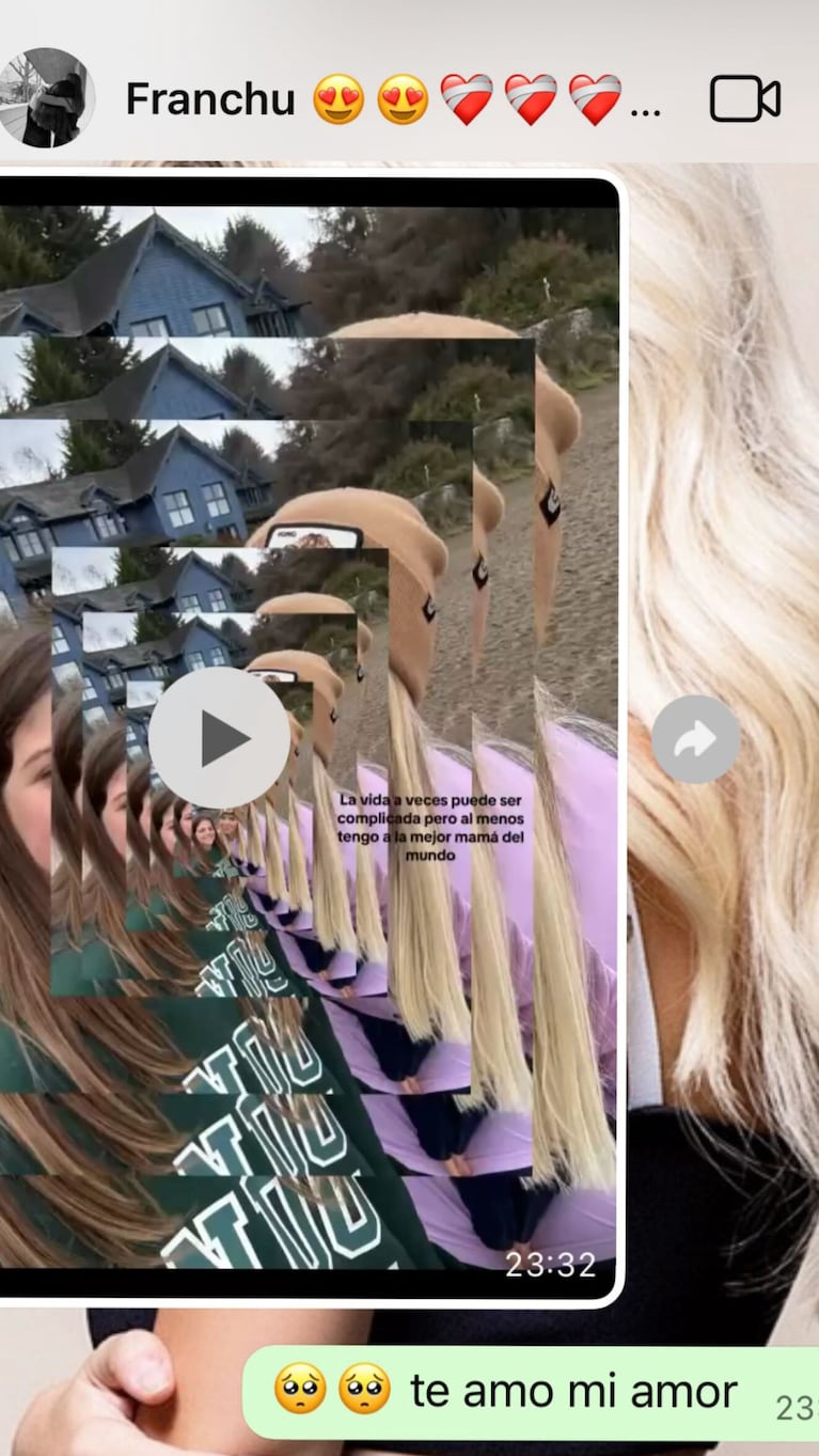 El mensaje de su hija y la respuesta de Wanda Nara. Captura: Instagram @wanda_nara