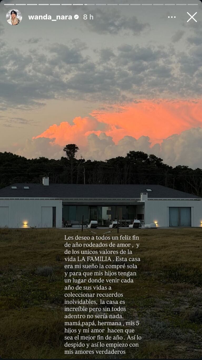 El mensaje de Wanda Nara en el inicio del 2026 (Foto: Instagram/@wanda_nara).
