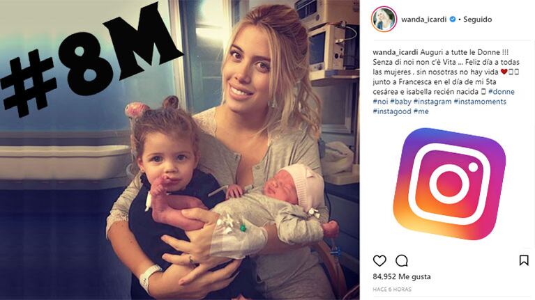 El mensaje de Wanda Nara junto a sus hijas en el Día Internacional de la Mujer: Sin nosotras no hay vida
