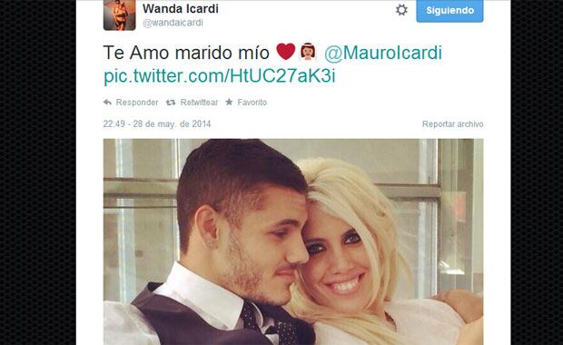 El mensaje de Wanda para Mauro post casamiento (Foto: Twitter). 