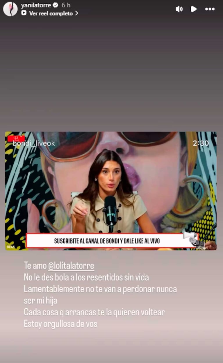 El mensaje de Yanina Latorre a su hija Lola tras las críticas (Foto: Instagram @yanilatorre)