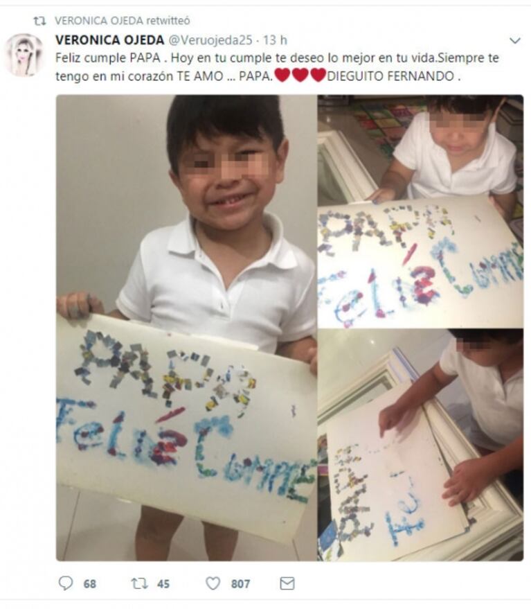 El mensaje súper tierno de Dieguito Fernando a Maradona por su cumple: "Te deseo lo mejor en tu vida; te amo, papá" 