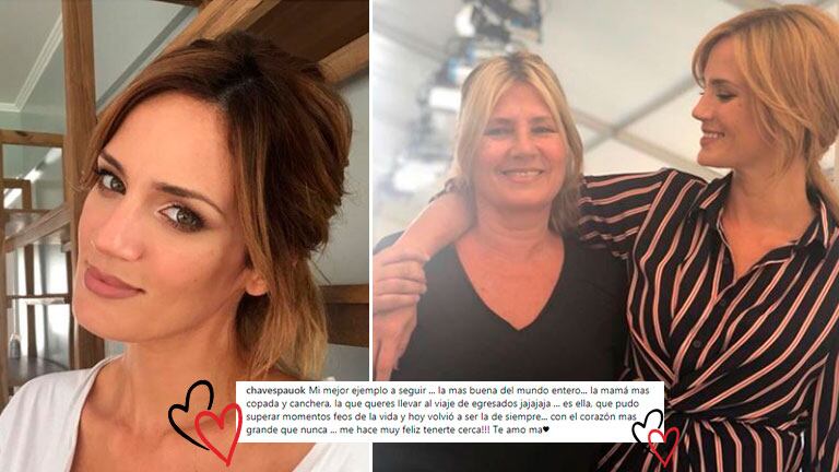 El mensaje súper tierno de Paula Chaves a su mamá