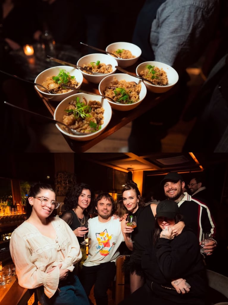 El menú incluyó platos individuales, como este arroz con hongos y hierbas, servidos entre los invitados
Fuente: Instagram