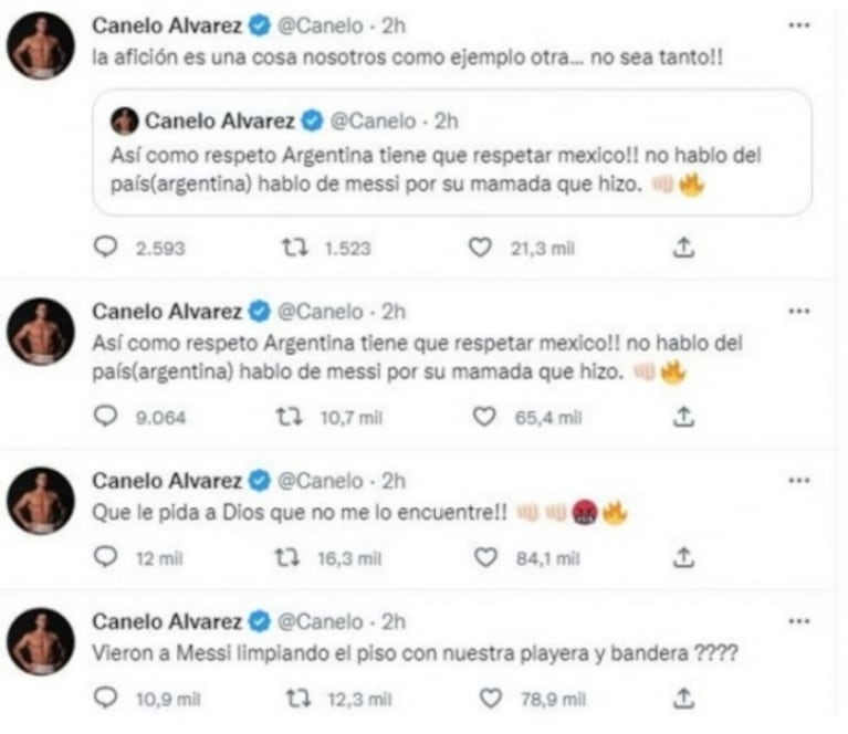 El mexicano Canelo Álvarez amenazó a Lionel Messi y Kun Agüero lo fulminó