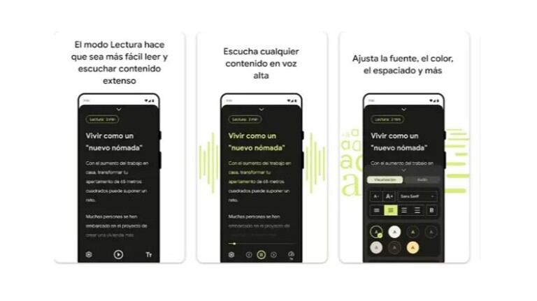 El Modo lectura de Android ahora admite la reproducción de texto a voz en segundo plano