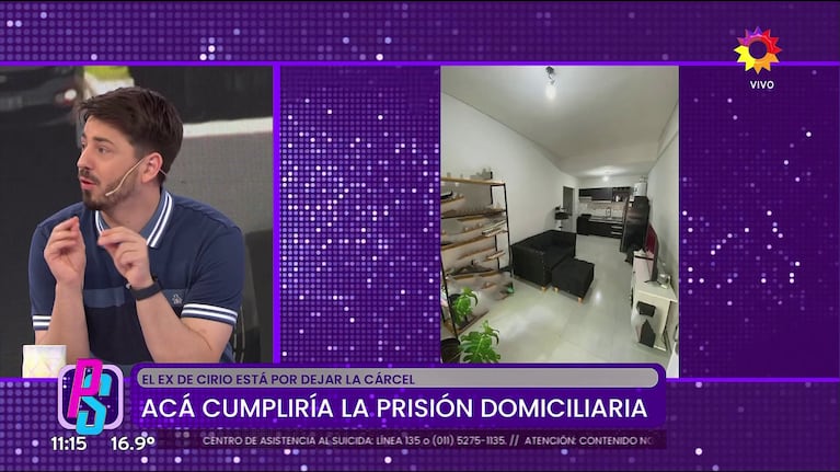 El monoambiente donde el exmarido de Jésica Cirio pasará su prisión domiciliaria.