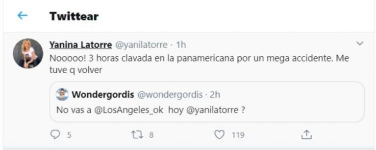 El motivo de fuerza mayor por el que Yanina Latorre no estuvo en LAM: "Estuve tres horas clavada en la Panamericana"