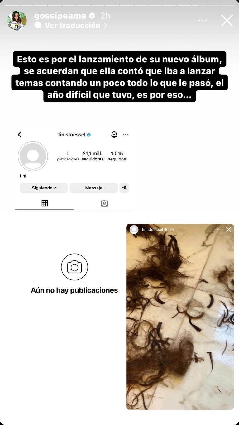 El motivo por el que Tini Stoessel habría eliminado todas sus fotos de su cuenta de Instagram.
