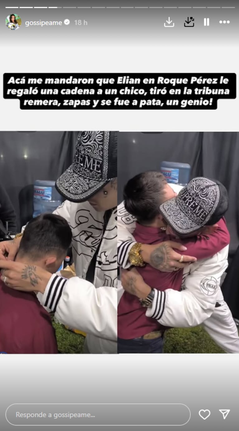 El noble gesto de L-Gante con un chico que fue a verlo a un recital en Roque Pérez: “Y se fue a pata” | Créditos: Instagram @gossipeame