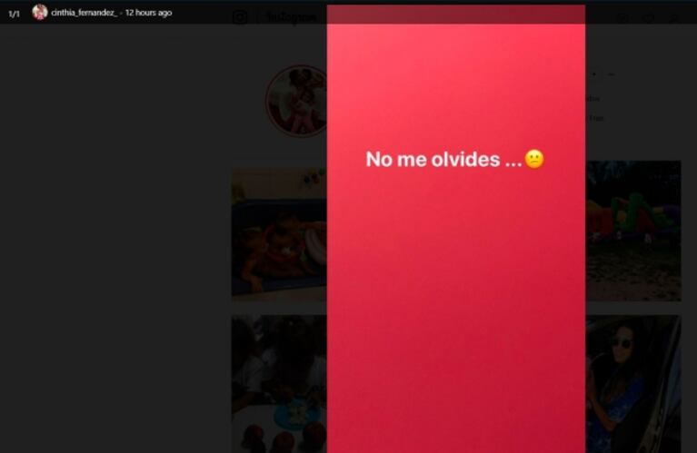 El nostálgico mensaje de Cinthia Fernández, en medio de la fuerte crisis con Matías Defederico: "No me olvides" 