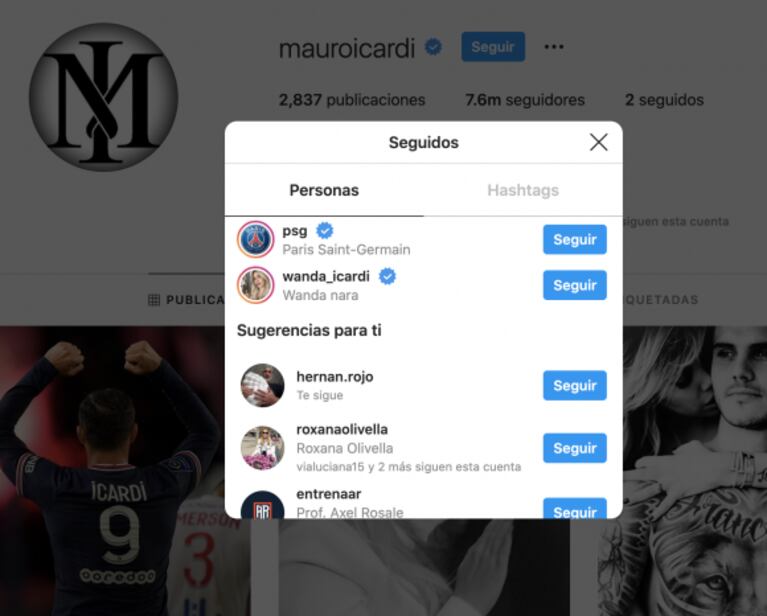 El nuevo guiño de Mauro Icardi a Wanda Nara en plena crisis matrimonial: la volvió a seguir en Instagram