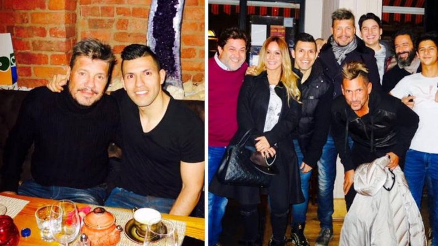 El nuevo look europeo de Marcelo Tinelli. (Fotos: Twitter @cuervotinelli y @luciano_eltirri)