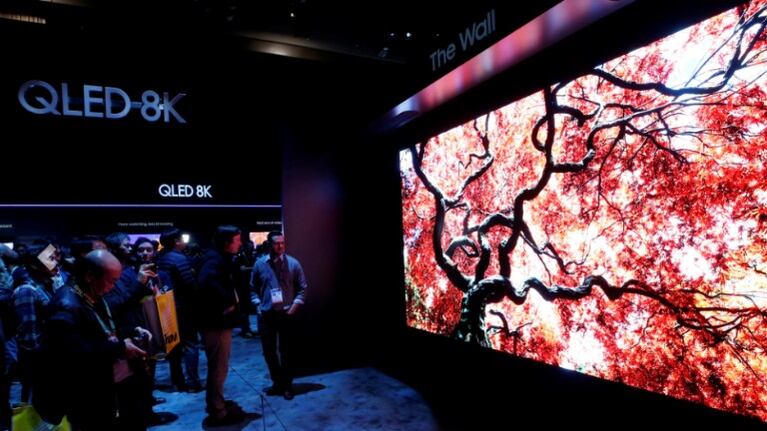 El nuevo panel The Wall de Samsung de 1000 pulgadas mejora el contraste y el color con la tecnología MicroLED. Foto: Reuter.