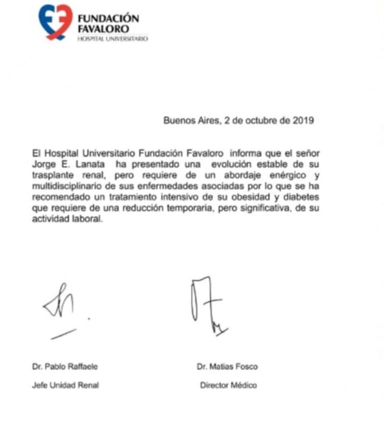 El nuevo parte médico sobre la salud de Jorge Lanata: "Requiere un abordaje enérgico y multidisciplinario"