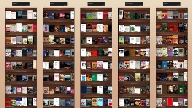 El nuevo proyecto de Internet Archive permite explorar estanterías de libros como se hace en una biblioteca física. Foto: DPA.
