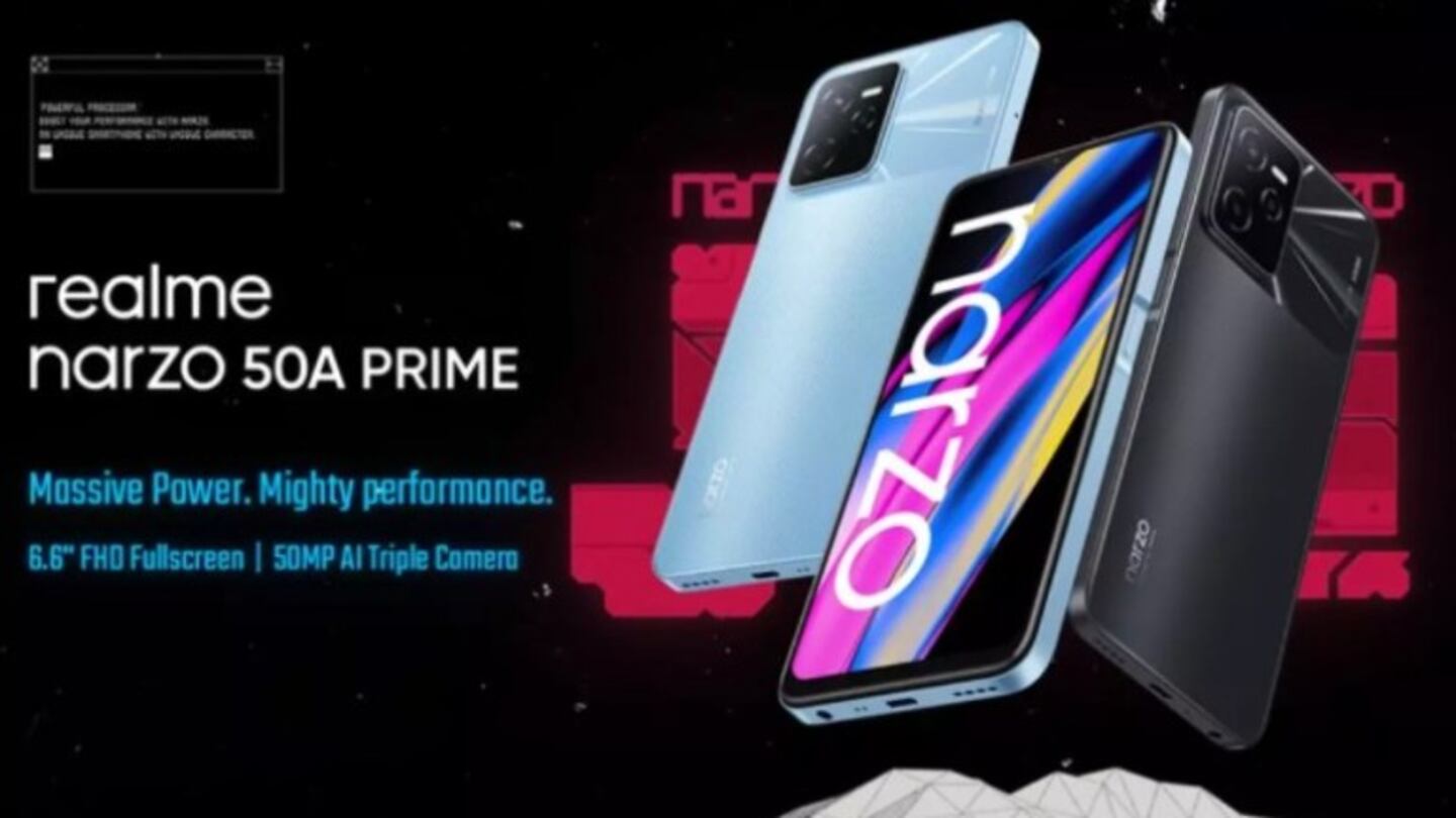 El nuevo realme Narzo 50A Prime tendrá una pantalla FHD de 6,6 pulgadas y cámara triple de 50 MP