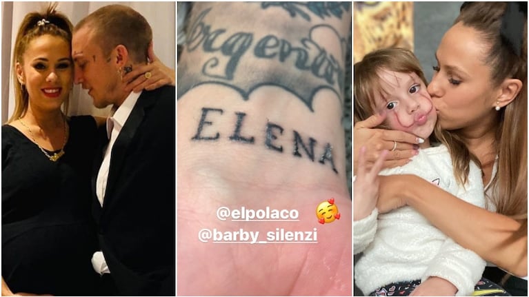 El nuevo tatuaje del Polaco dedicado a la hija de Barby Silenzi (Fotos: Instagram)