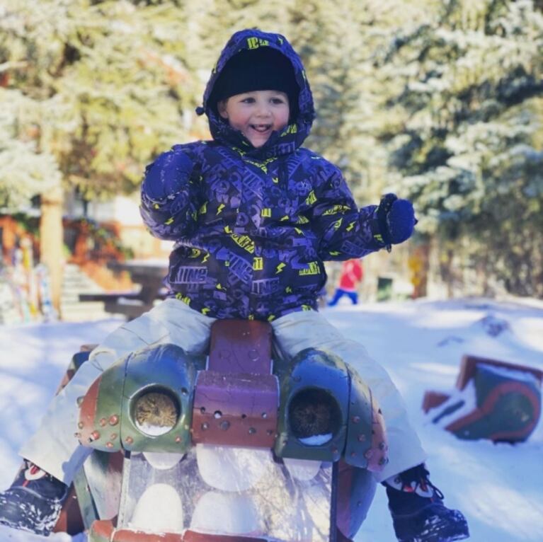 El orgullo de Juana Repetto al ver a su hijo, de 4 años, esquiando en Colorado: "Me hace feliz verte disfrutar"
