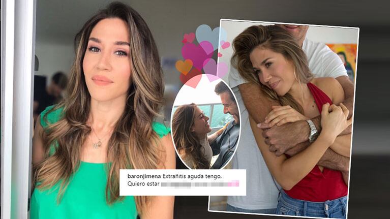 El original mensaje de amor de Jimena Barón a Juan Martín del Potro: Extrañitis aguda; quiero estar así, pegados...