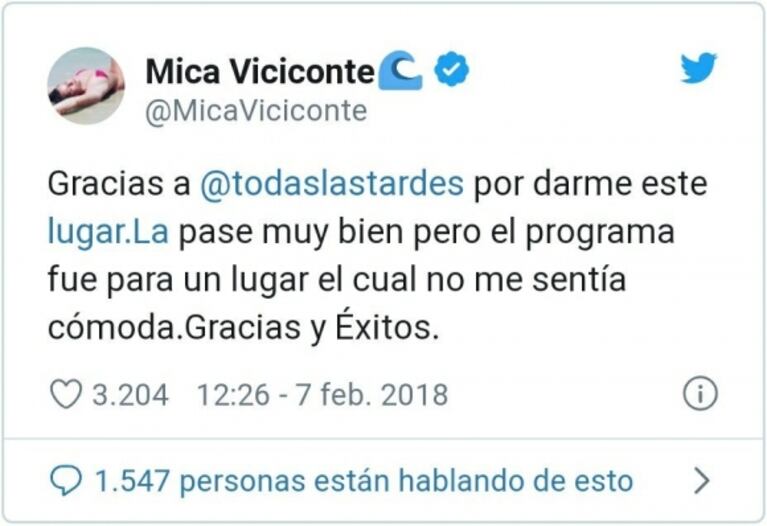 El palito al aire de Maju Lozano para Mica Viciconte por el fugaz paso por su programa: "¡Se las tomó!"