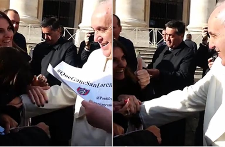 El papa Francisco y su deseo para San Lorenzo en Marruecos. (Foto: Vine)