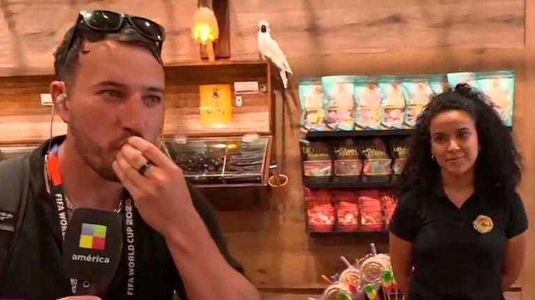 El papelón de Martín Salwe en un kiosco de Miami (Foto: captura América TV)
