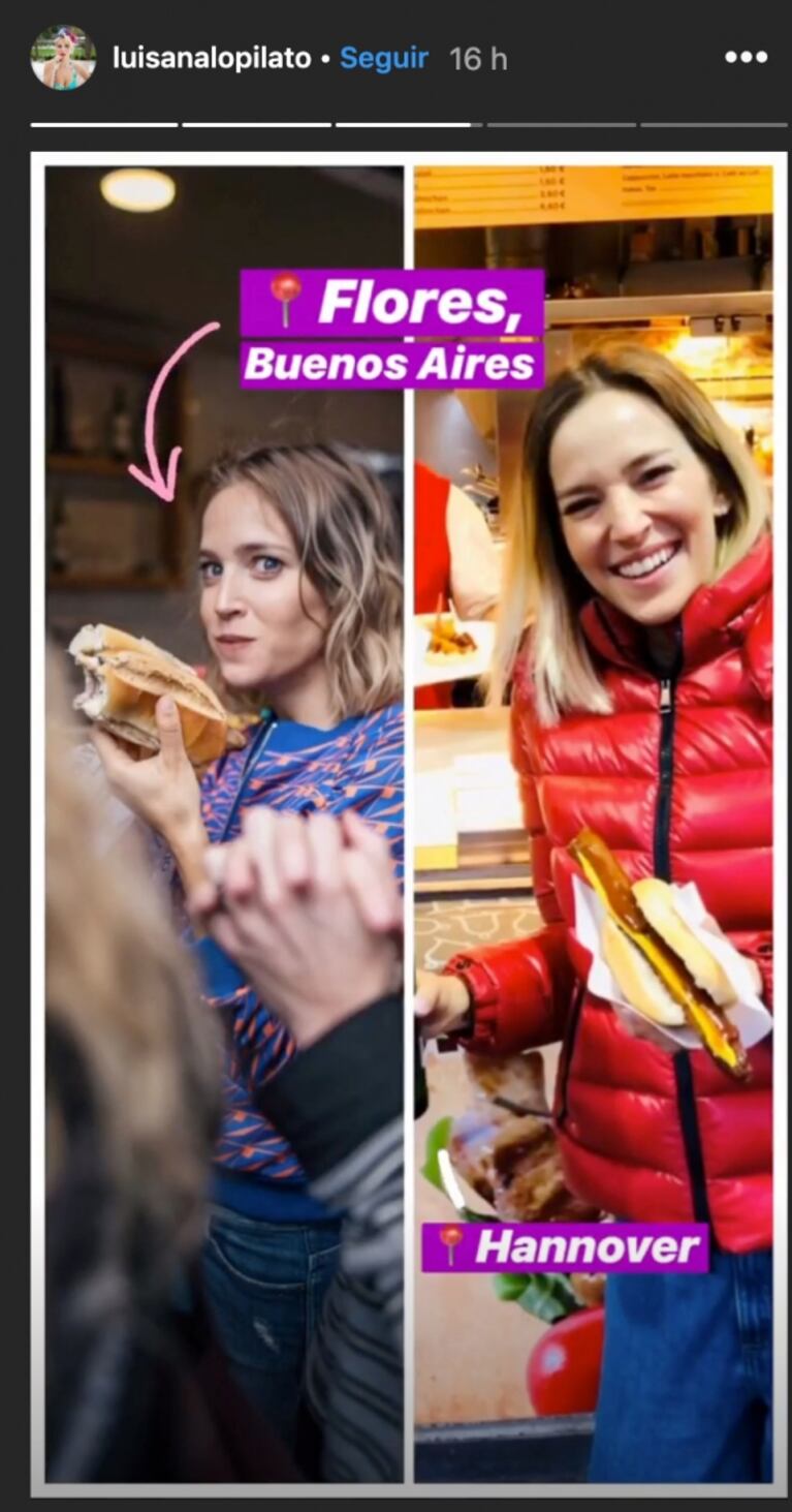 El particular desayuno de Luisana Lopilato en Alemania: ¡pancho y cerveza al paso!