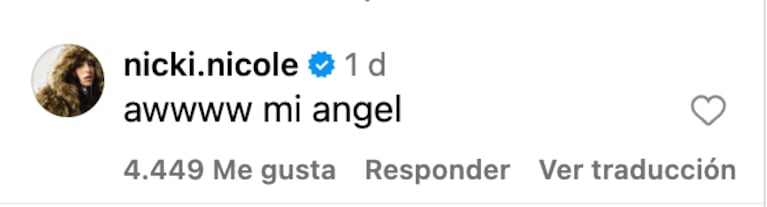 El particular look de Emilia Mernes que sorprendió a Nicki Nicole. Crédito: Instagram