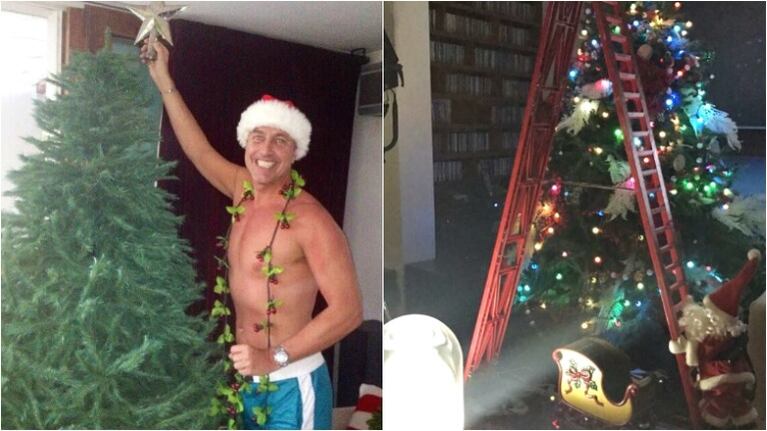 El particular look navideño de Marley para armar el arbolito. Foto: Instagram